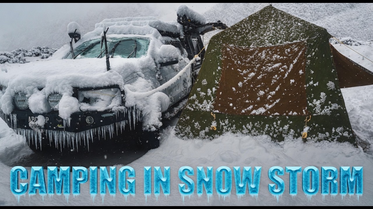 STRANDED!  Surviving Winter Camping In Snow Storm With Car Tent