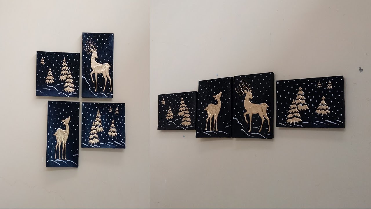 4 bellos cuadros navideños - 4 beautiful Christmas paintings.