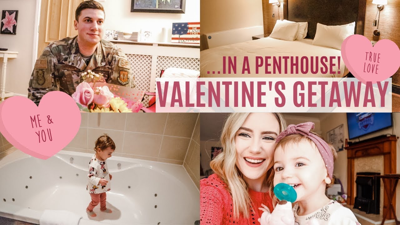 VALENTINE'S DAY SURPRISE! STAYING IN A PENTHOUSE SUITE! | PART 1 | MILITARY FAMILY VLOGS