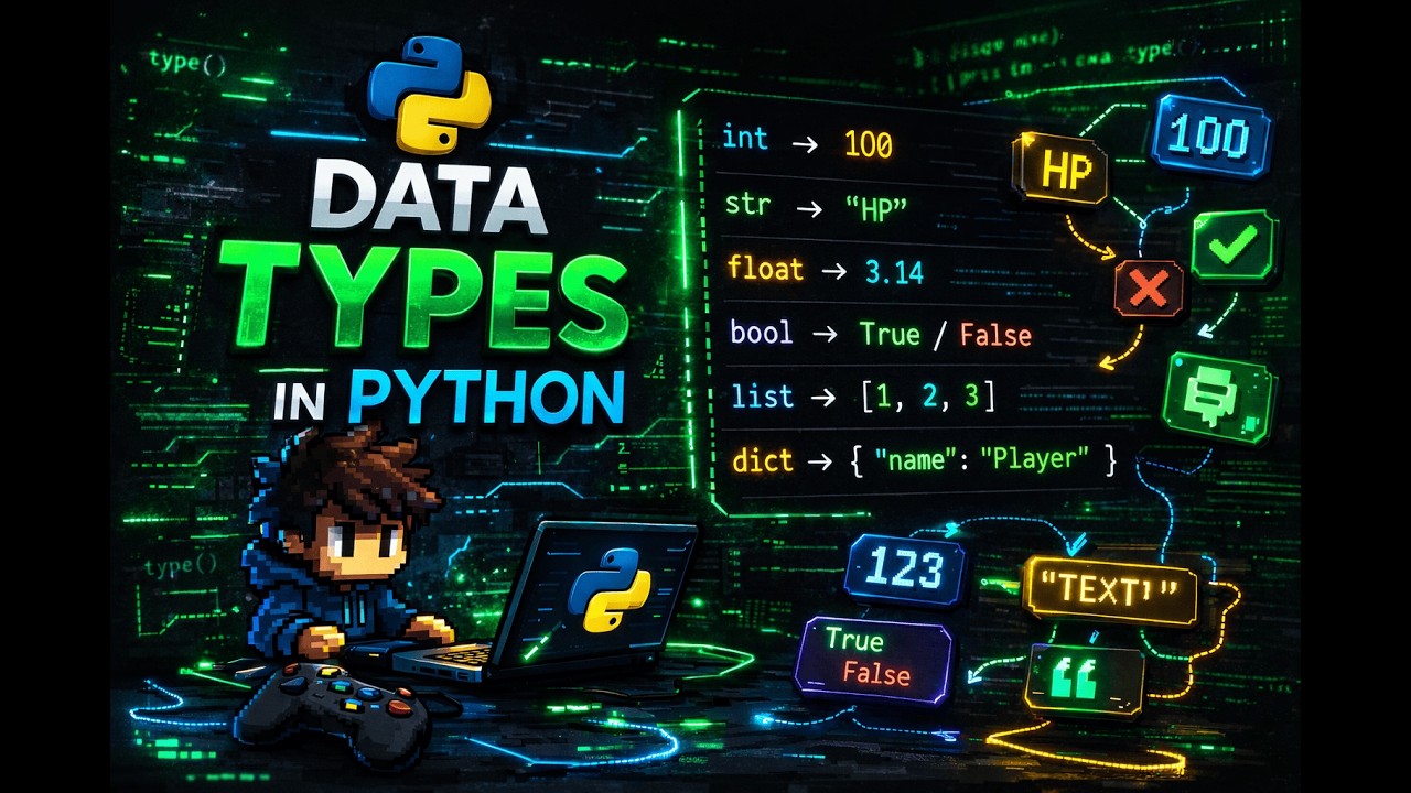 Data types in Python simplified (with a game example for beginners)