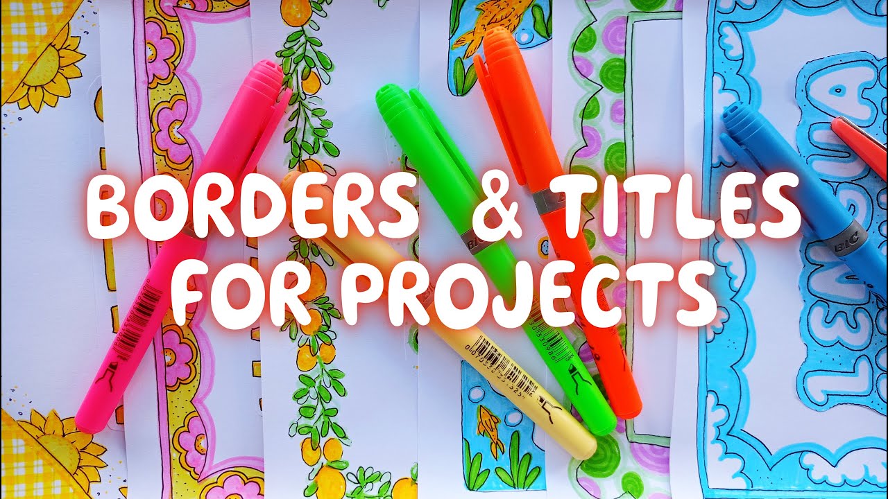 EASY BORDER DESIGNS AND TITLES for PROJECTS or NOTEBOOK 💖 BEAUTIFUL FRONT PAGE IDEAS #frontpage