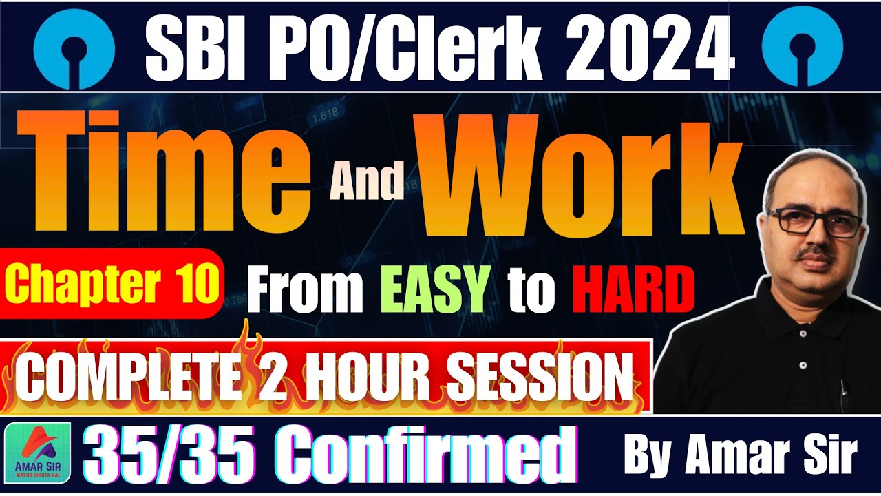 2 Hours Marathon🎯 of Time and Work for SBI PO 2024!🔥