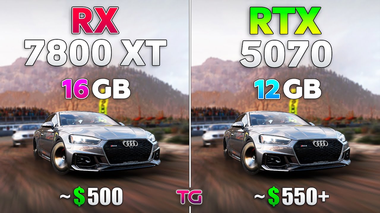 RTX 5070 vs RX 7800 XT - Test in 12 Games