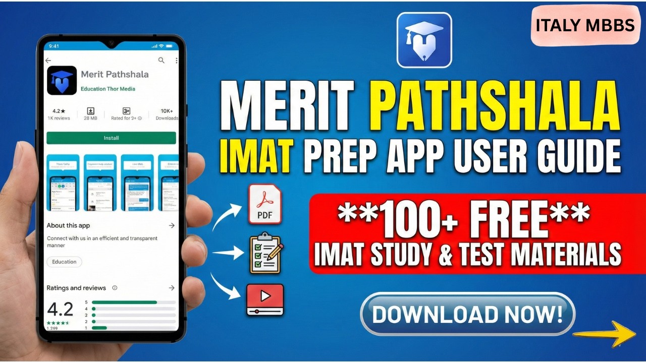 Merit Pathshala IMAT Prep App User Guide | 100+ FREE IMAT Study & Test Materials