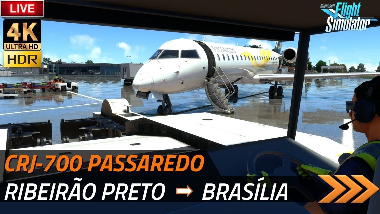 🔴 FS2020 [4K HDR] - Aerosoft CRJ 700: Ribeir&atilde;o Preto (SBRP) ➡ Bras&iacute;lia (SBBR)