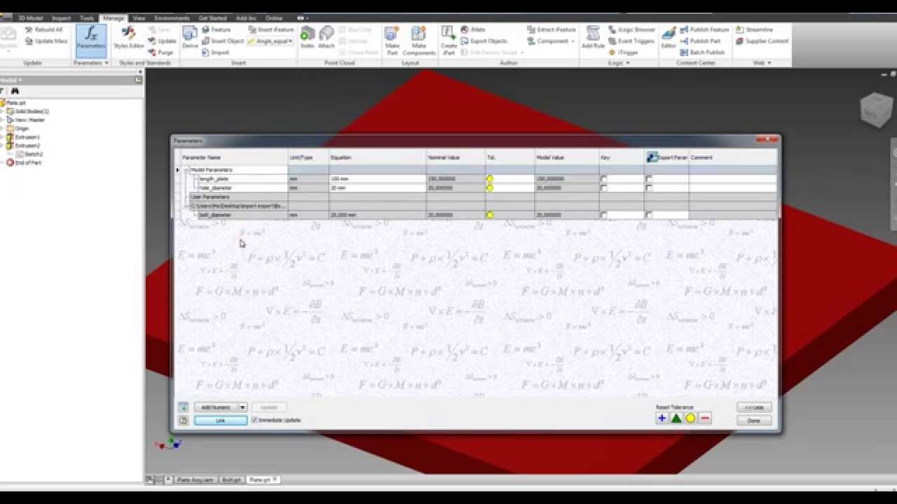 Inventor: Link Parameters