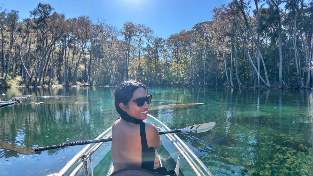 First Time Kayak/Swimming With Manatees I Largest Spring Fed River In The World!