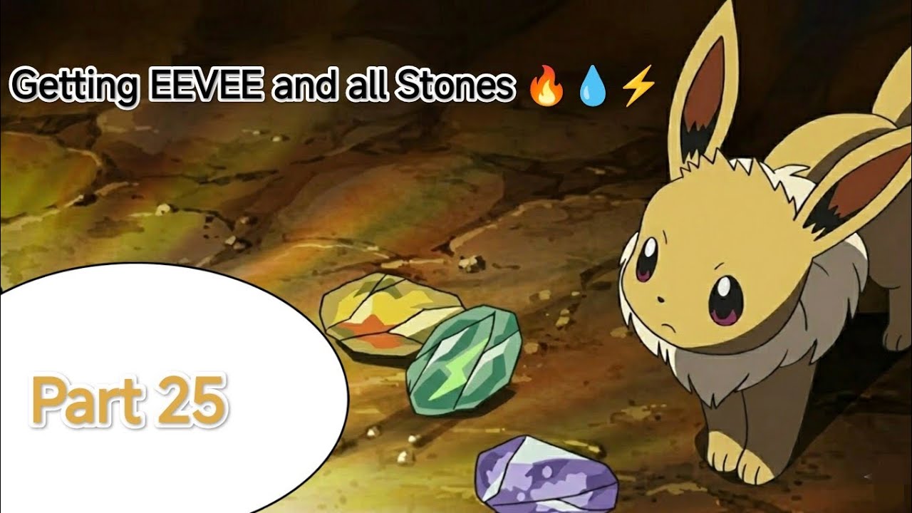 Pokemon RED Gameplay | Part 25 | Getting a Eevee & All stones 🔥⚡💧