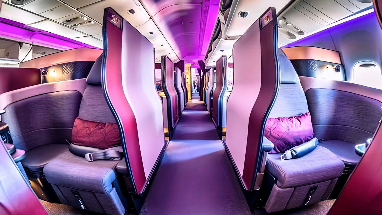 Qatar Airways A350-1000 Qsuite бизнес-класса из Токио в Дубай через Доху