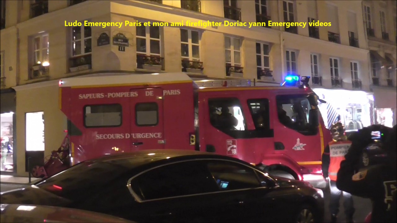 Pompiers de Paris départ  PS 225 Rousseau ( Paris Fire Dept Engine 225 Responding
