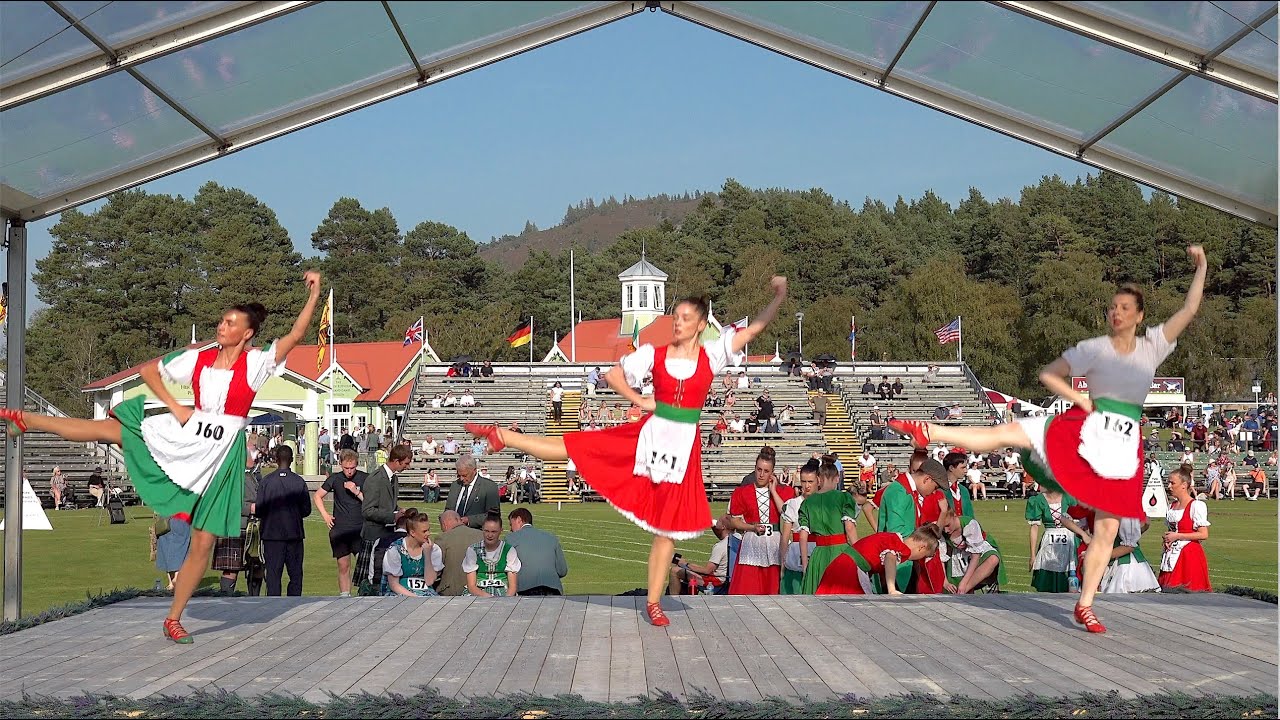 Irish Jig Scottish dancing competition at the 2024 Braemar Gathering Highland Games in Scotland