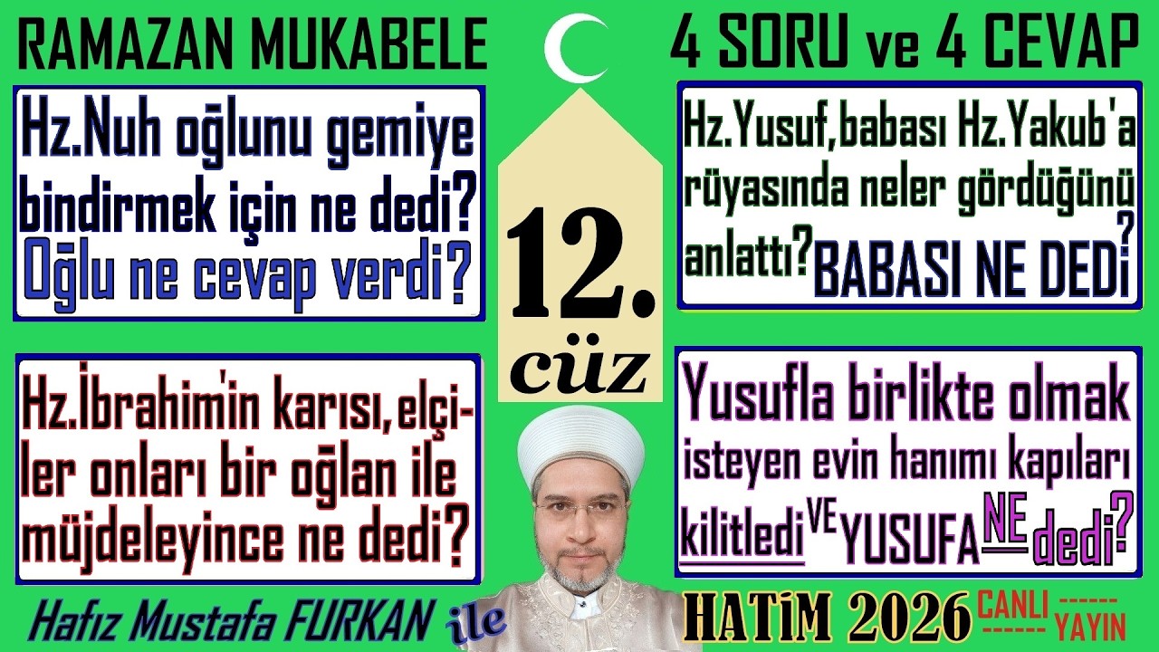#kuran #mukabele 12.CÜZ TİLAVET sayfa takipli ve 4 soru 4 cevap #kuranmeali