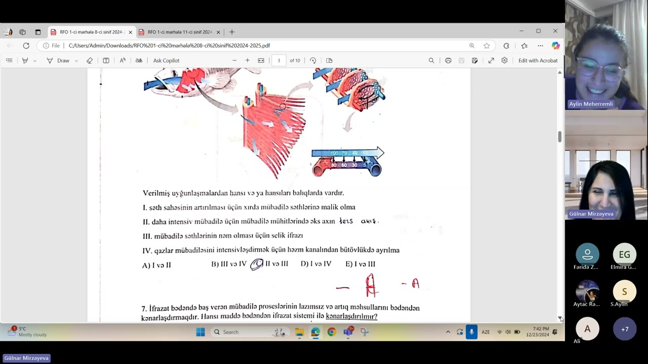 RFO. 1- ci mərhələ. 8 və 11- ci sinif. 2024-2025. Aylin Məhərrəmli, Aylin Sərkərova və Ali Ariflə.