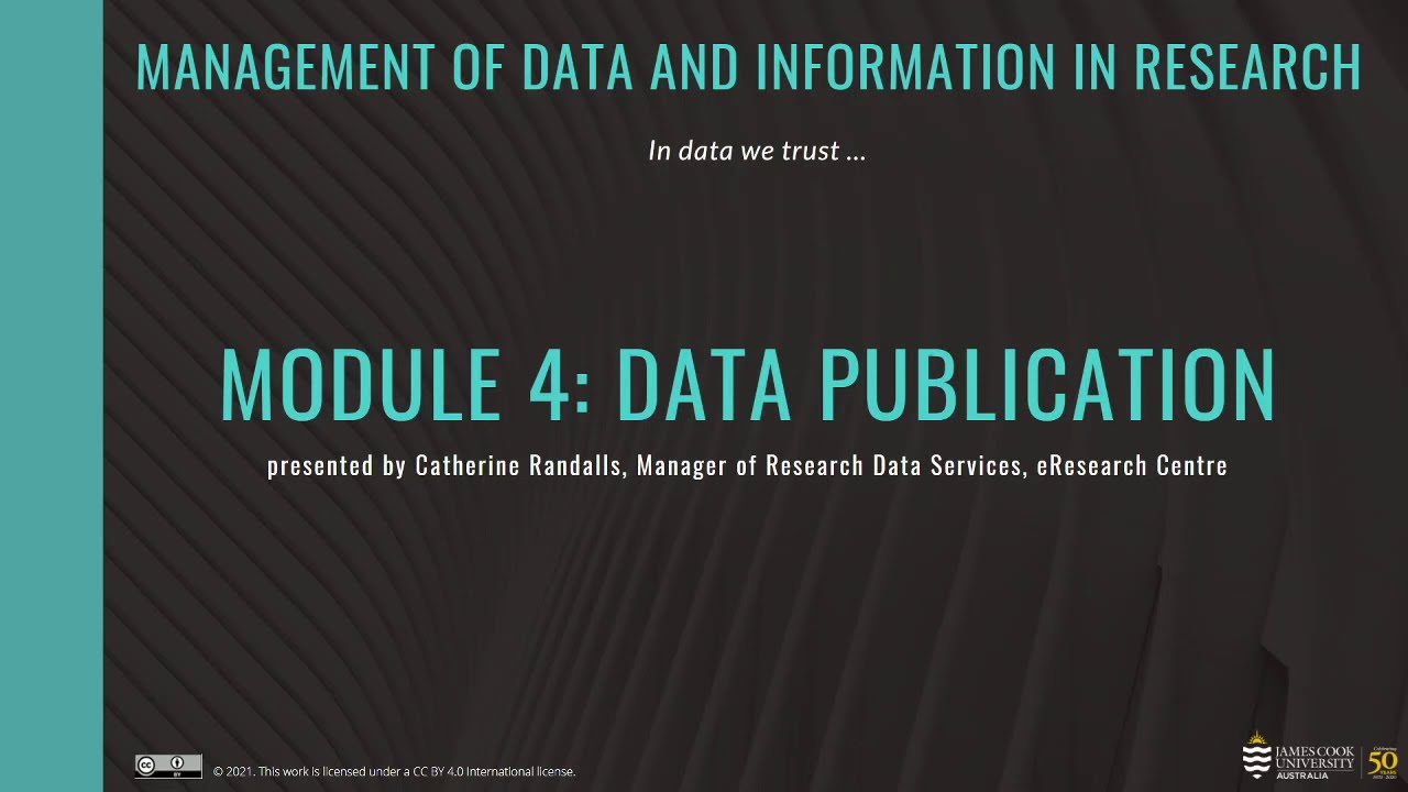 Module 4: Data Publication – James Cook University