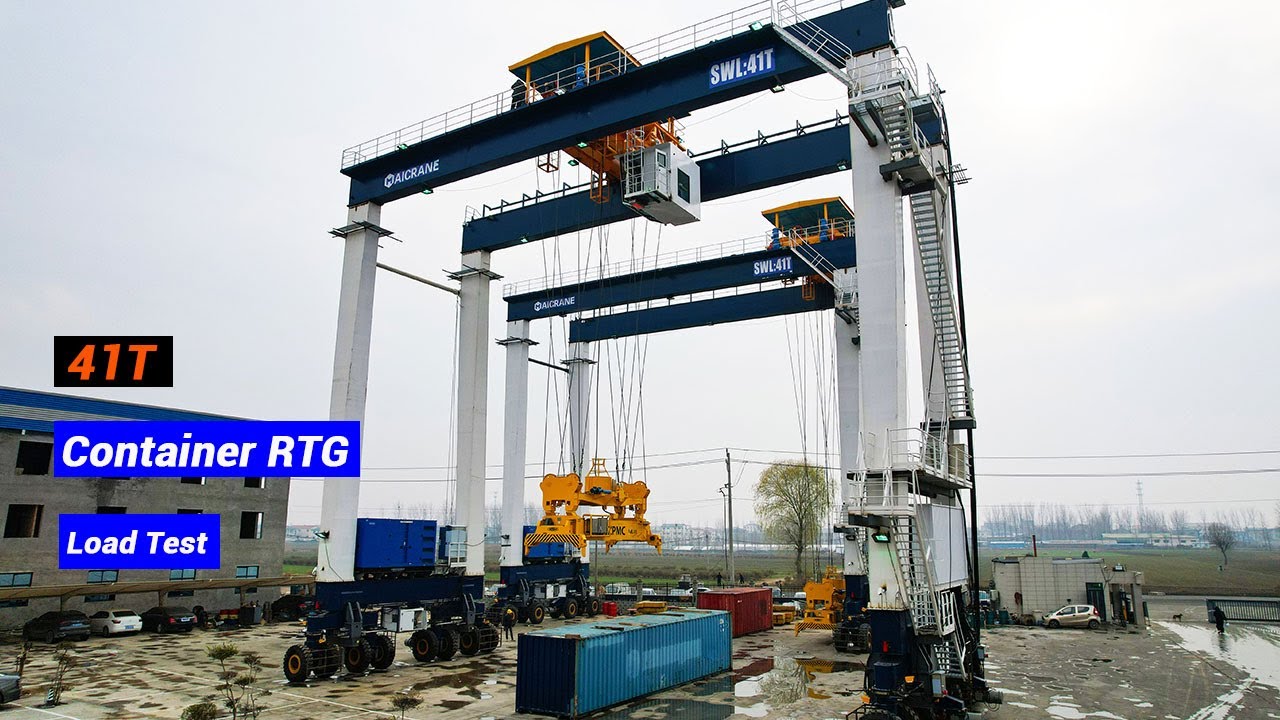 🏳‍🌈 41T RTG Container Gantry Crane Running Test Before Ship to United Arab Emirates