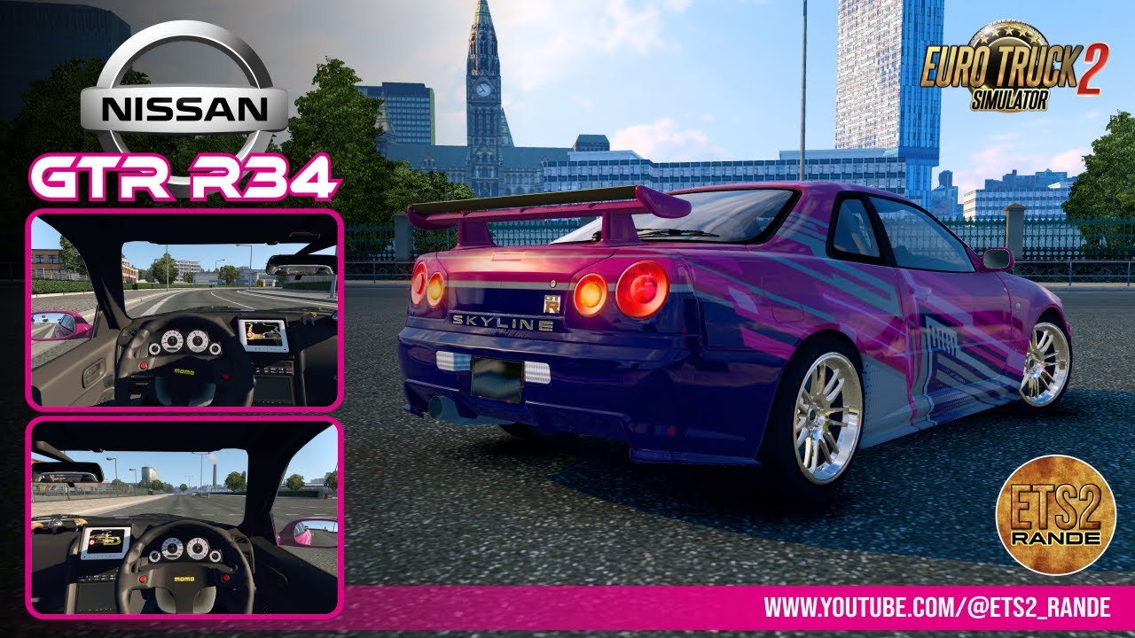 Nissan GTR R34 ETS2 1.49_1.57 Car Mod LHD+RHD