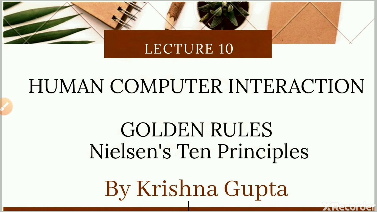 Nielsen's ten heuristics principles
