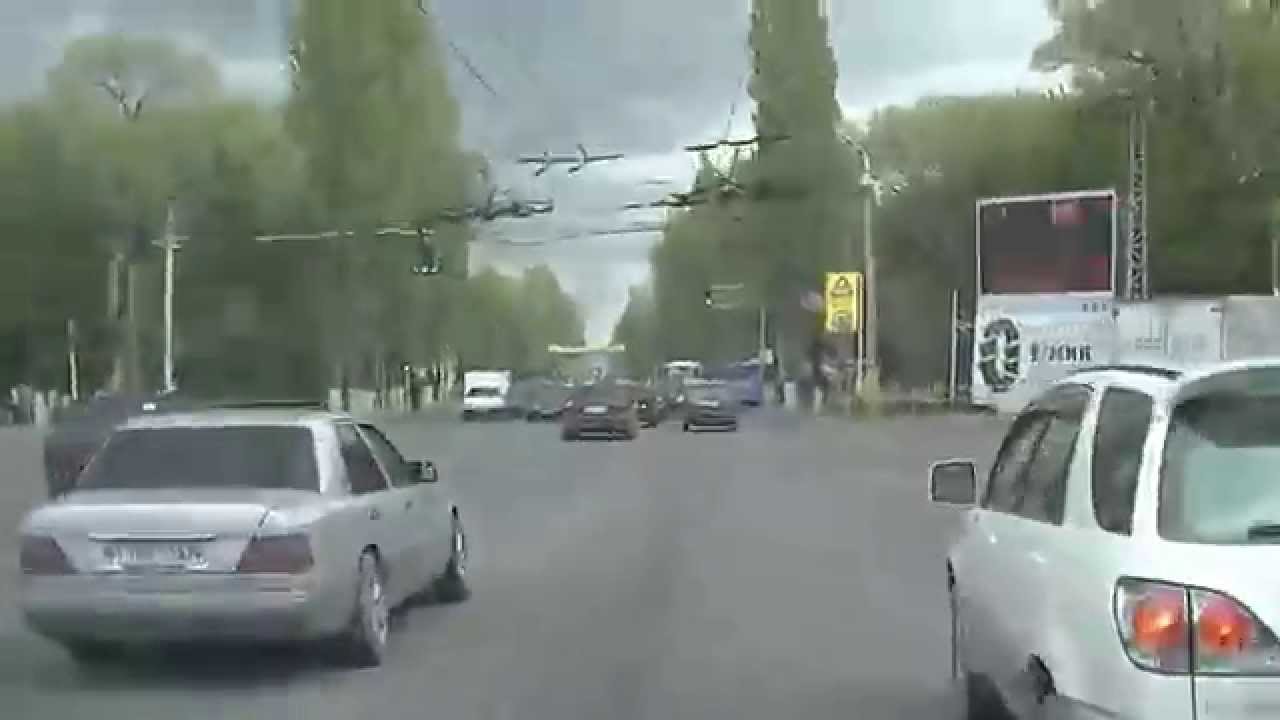 Тараз (Джамбул), путь от Зелёного ковра, по Коммунистической, Абая до Ворошилова., 2013 год.
