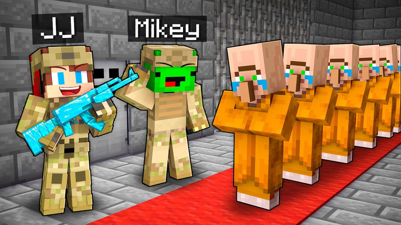 Mikey and JJ Became Military and Arrested Criminal Villagers in Minecraft - Maizen