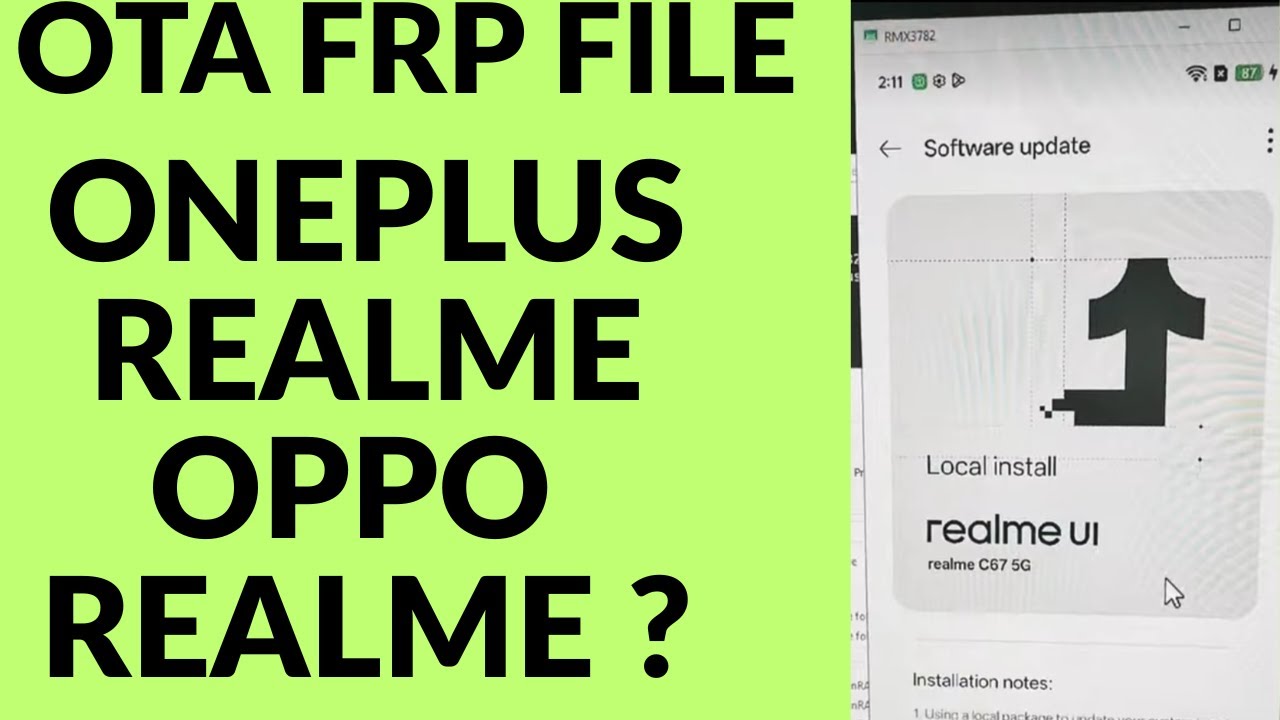 What is OTA File ? Realme Oneplus Frp remove Ota File Working Tricks 100%