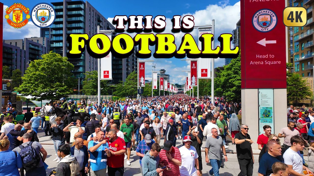 Before and After Manchester Derby at Wembley Stadium FA Cup Final