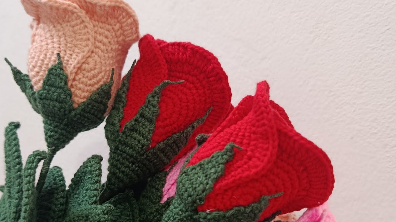 Rosas a crochet, tejidas paso a paso 🌹parte 2@BellaLana-02 