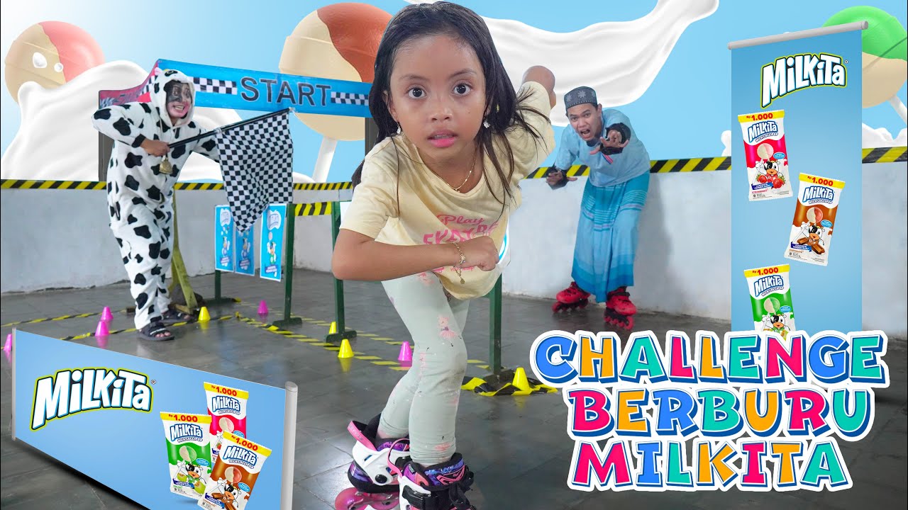 LOMBA SEPATU RODA 😱 LEIKA DAPAT HADIAH PERMEN MILKITA LOLIPOP MAX BANYAK BANGET 😍