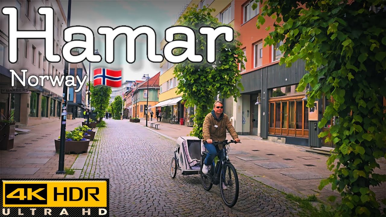 👣Walk with Me in Hamar in Norway | City Center | 4K HDR | June 2024👣