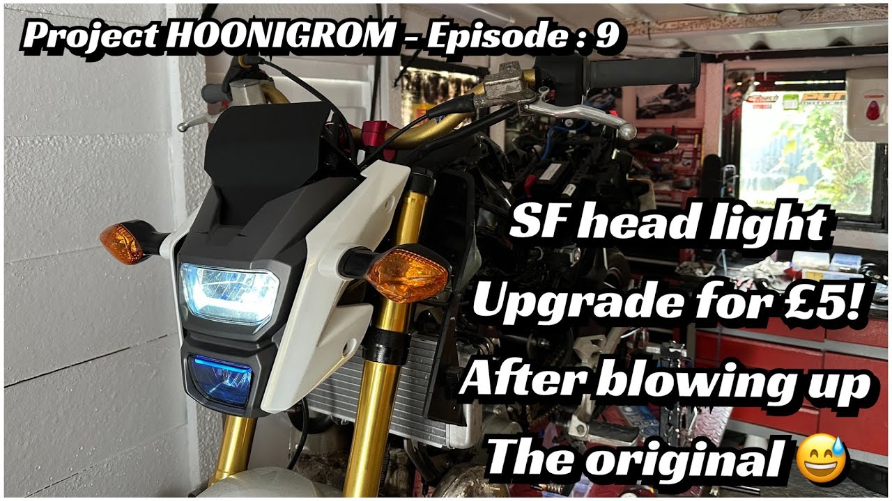 Honda Grom headlight upgrade! Hoonigrom Episode 9 - The KTM EXC300 powered MSX 125