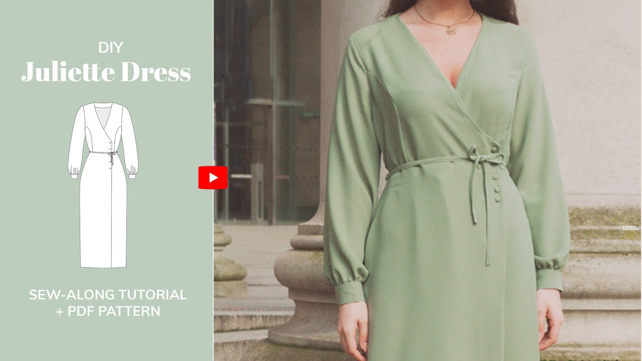 Juliette Dress | DIY Wrap Long Sleeve Midi Dress | Sewing Tutorial