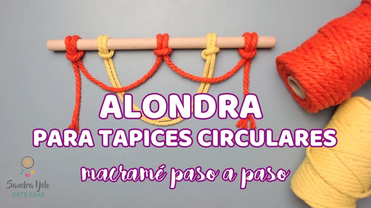 nudo ALONDRA PARA TAPIZ CIRCULAR con 1 y 2 cabos