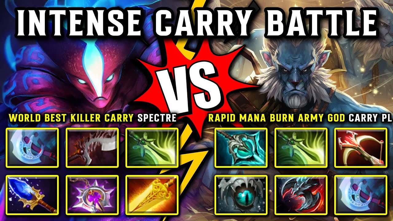 INTENSE CARRY BATTLE | WORLD BEST KILLER SPECTRE VS. RAPID MANA BURN ARMY GOD PHANTOM LANCER DOTA 2