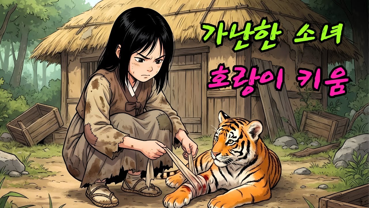 그 소녀는 가난 속에서 호랑이 새끼를 키웠다 | 민담 | 전설 | 설화 | 옛날이야기
