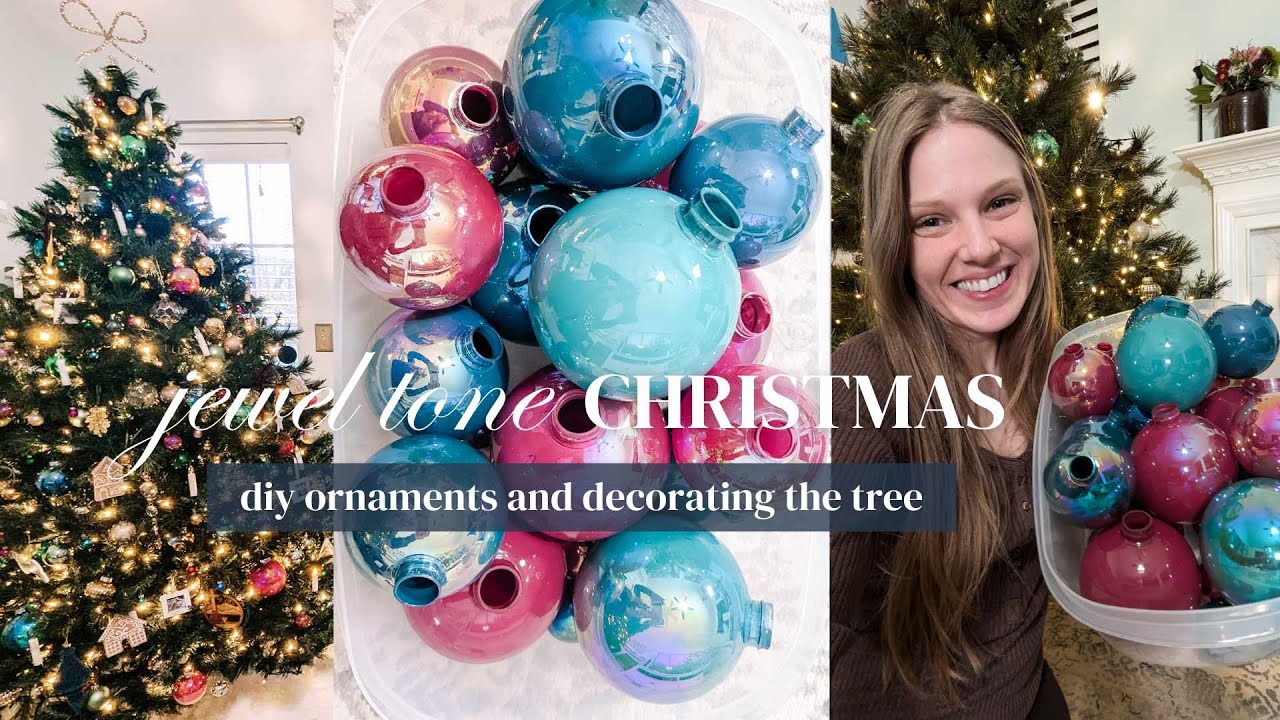 Christmas diy Jewel Tone Iridescent Ornaments and Decorating the Tree!