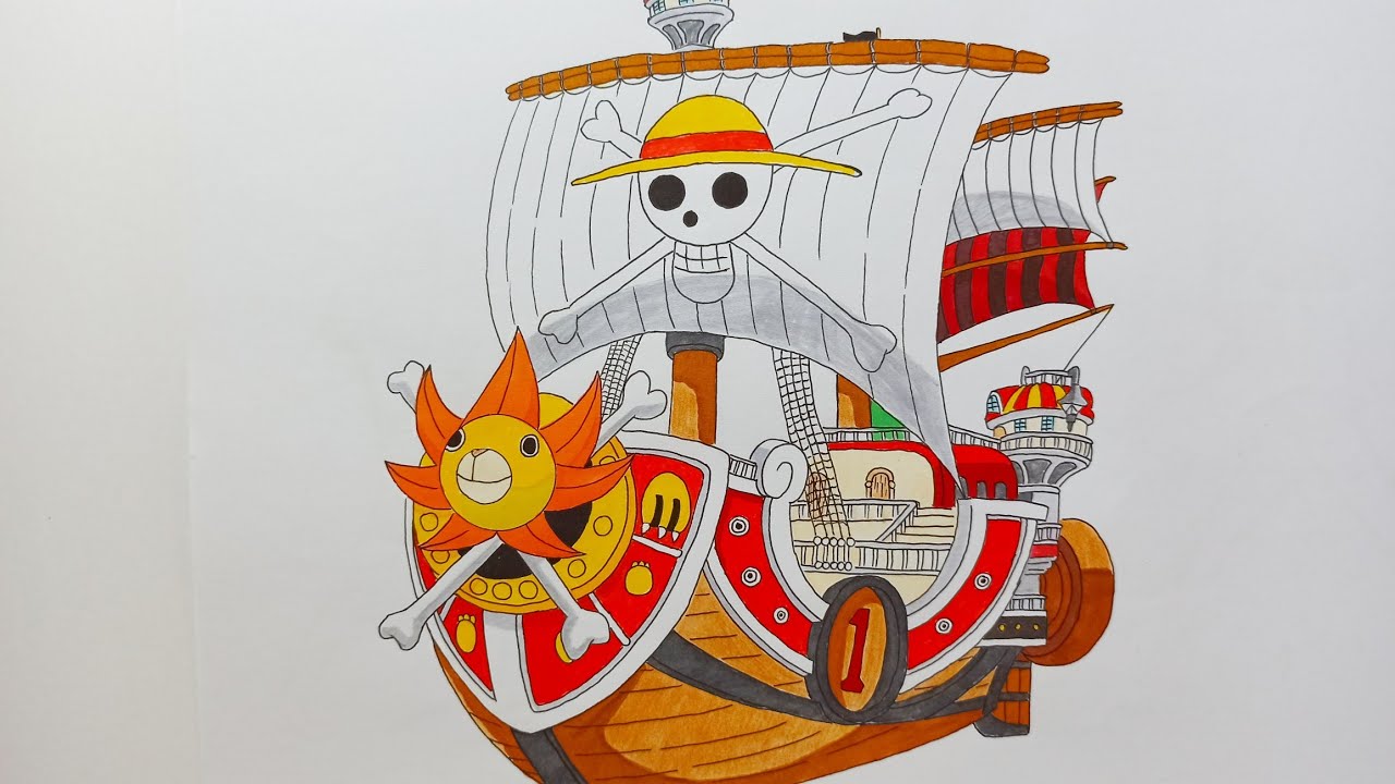Drawing Thousand Sunny ( SHP ) from One Piece