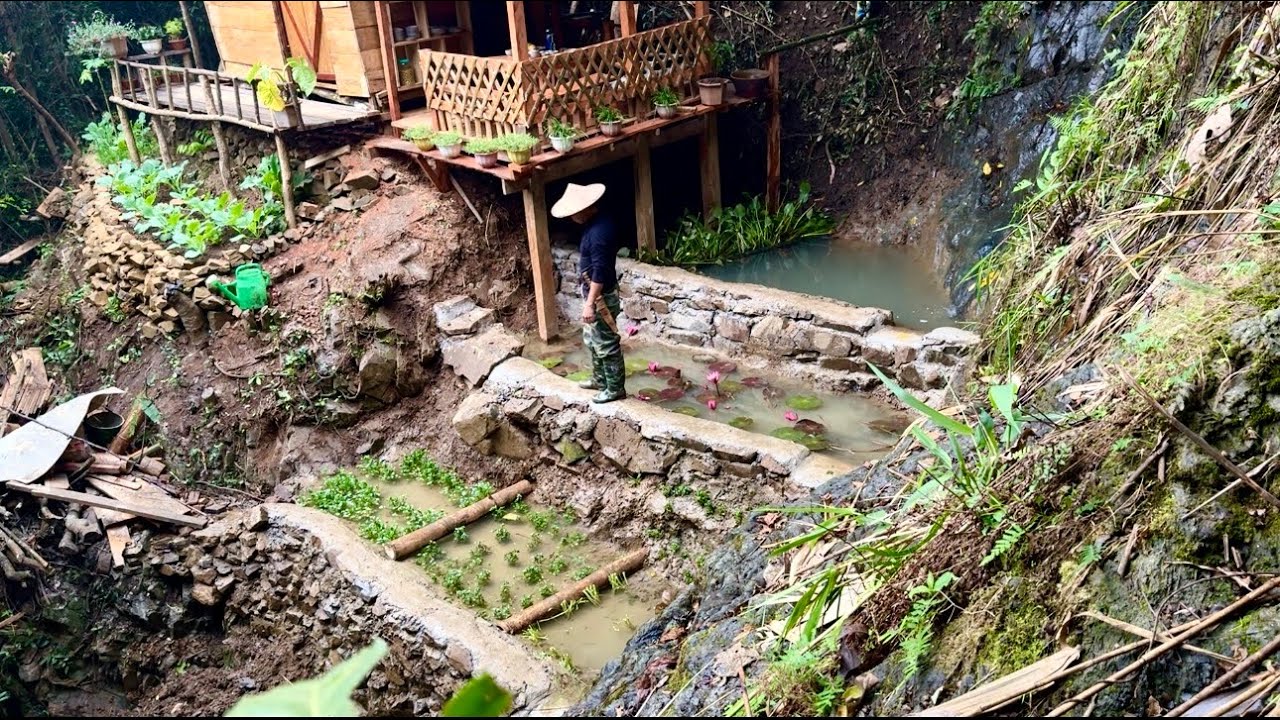 Digging Fish Ponds, Building Stone Walls, Growing Hydroponic Vegetables in Winter