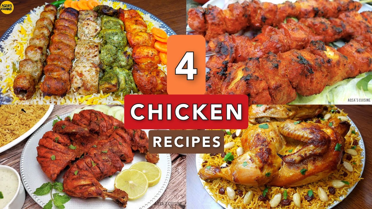4 BEST Chicken Recipes For Dawat by Aqsa's Cuisine, Bbq Platter, Tandoori Chicken Steam, Kabsa,Tikka
