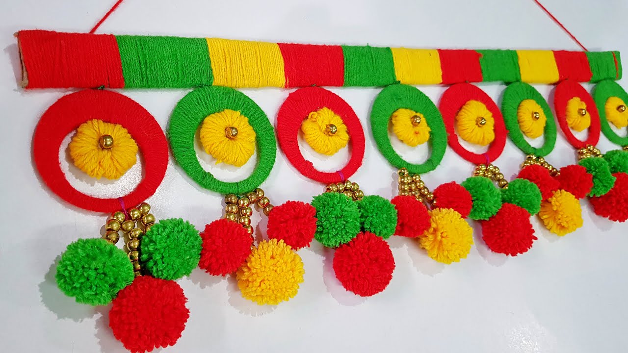 DIY Bangle Toran / Best out of waste bangles & wool / Home Decoration Idea