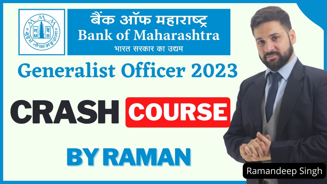 Bank of Maharashtra Generalist Officer 2023: Crash Course