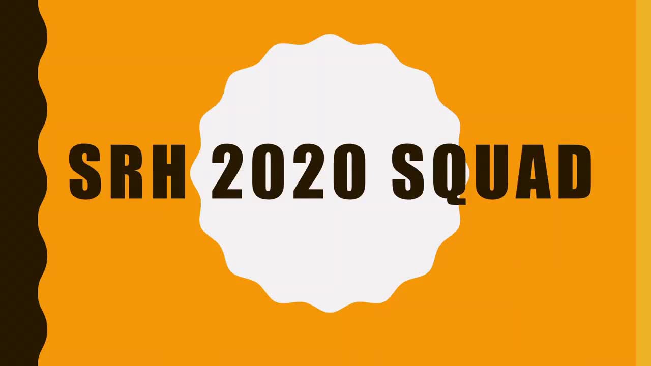 SRH SQUAD 2020