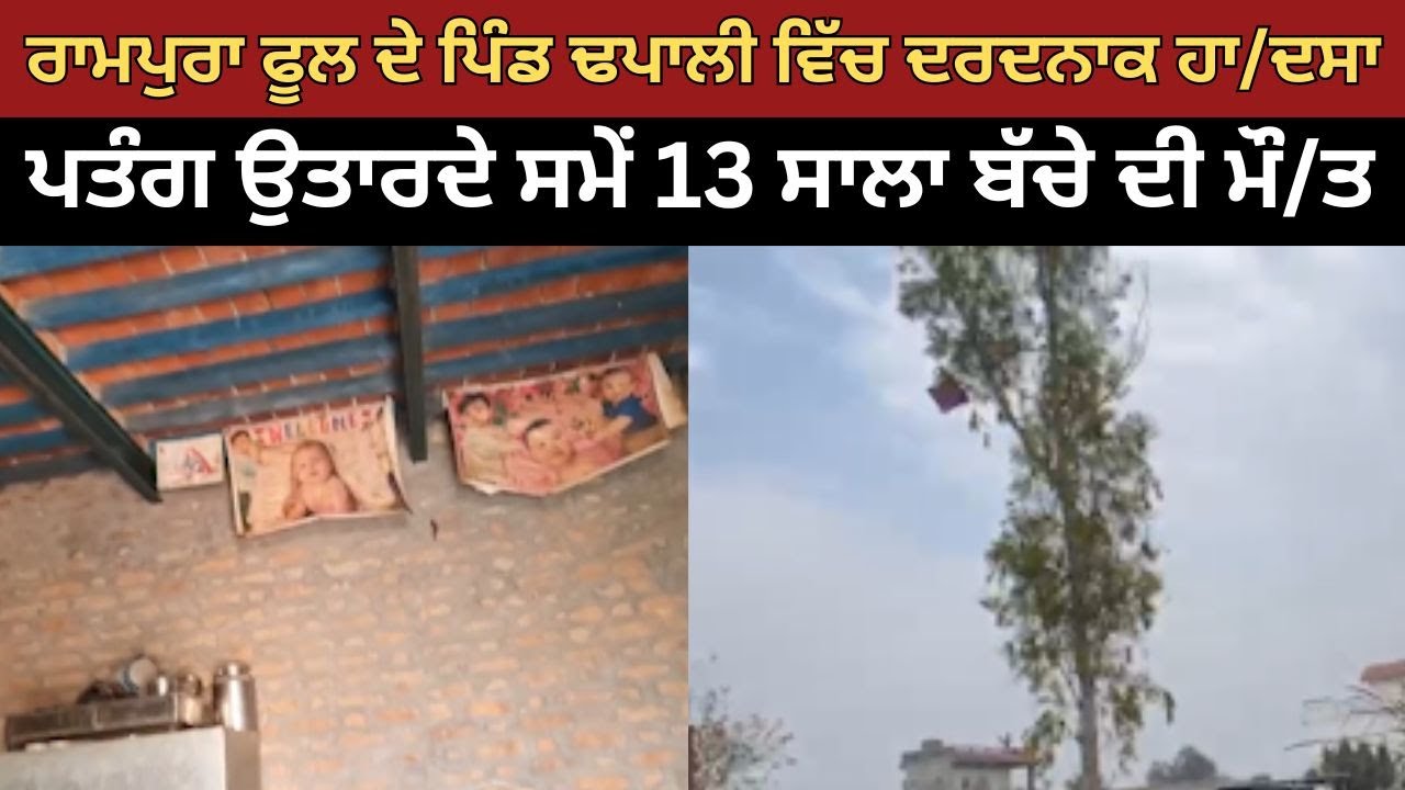 ਰਾਮਪੁਰਾ ਫੂਲ ਦੇ ਪਿੰਡ ਢਪਾਲੀ ਵਿੱਚ ਦਰਦਨਾਕ ਹਾ/ਦਸਾ, ਪਤੰਗ ਉਤਾਰਦੇ ਸਮੇਂ 13 ਸਾਲਾ ਬੱਚੇ ਦੀ ਮੌ/ਤ