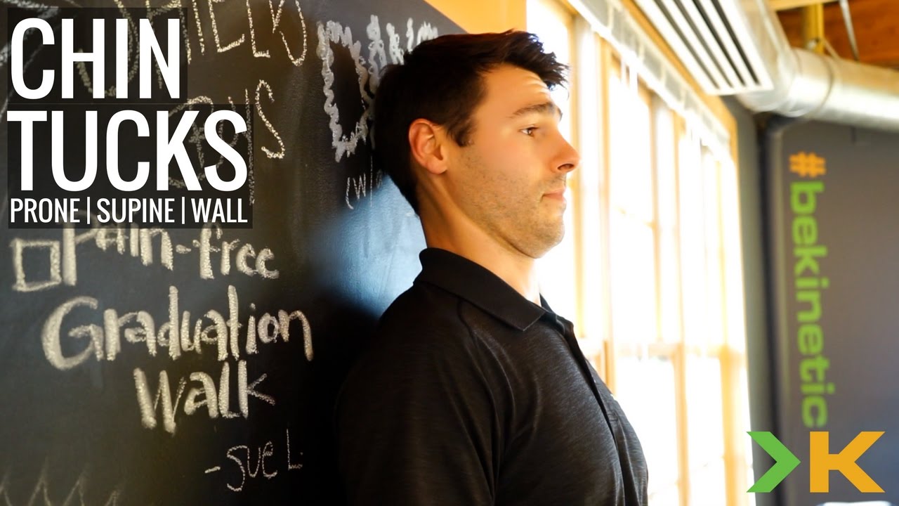 How To Do Chin Tucks + Prone, Supine, Wall Variations