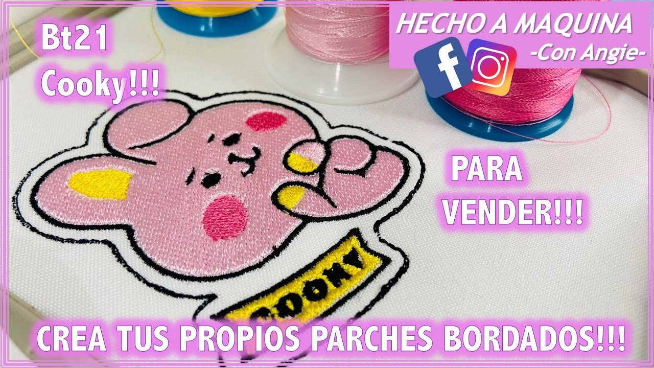 Cómo hacer parches bordados para vender 💵!!! cooky bt21