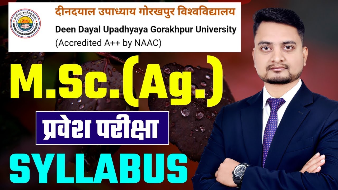 ddu msc ag syllabus/deen dayal university syllabus/ddu entrance exam syllabus/ddu pg entrance exam 