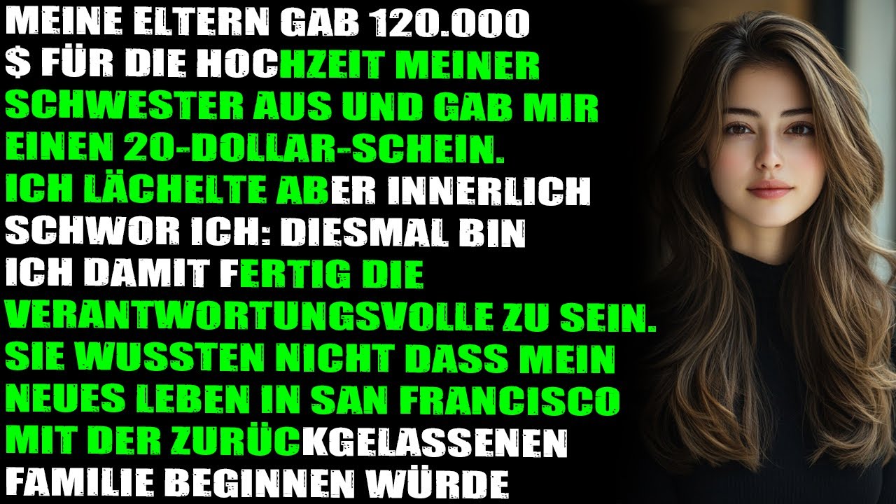 Meine Eltern zahlten 120.000 $ für die Hochzeit meiner Schwester – mir schickten sie 20 $