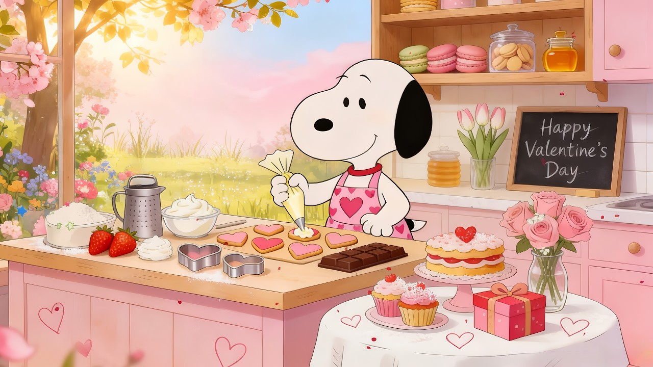 Snoopy’s Valentine Bakery 💕 Soft Lofi Beats for Peaceful Days 🌷 Chill Valentine Lofi 2026