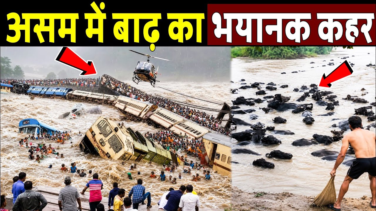 असम में बाढ़ का भयानक कहर! Assam Floods Turn Deadly: 68 Killed, Over 5.24 Lakh Affected