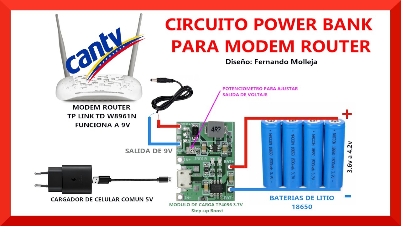 🔋Power Bank Para Modem Router Cantv | No te Quedes Sin Internet en los Apagones | Mini UPS