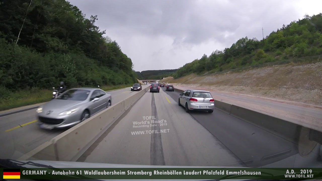 1062 GERMANY - Autobahn 61 Waldlaubersheim Stromberg Rheinböllen Laudert Pfalzfeld Emmelshausen 2019