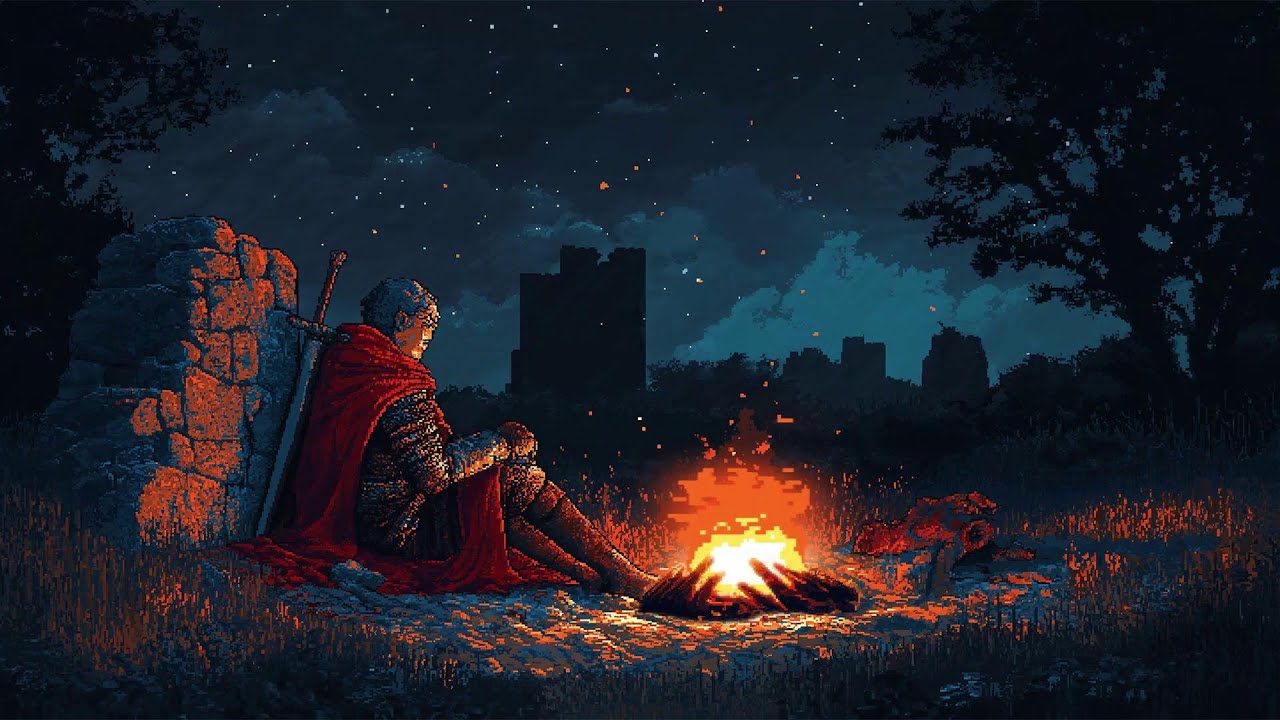 A Peaceful Night for You, Traveler.. Rest by the Campfire